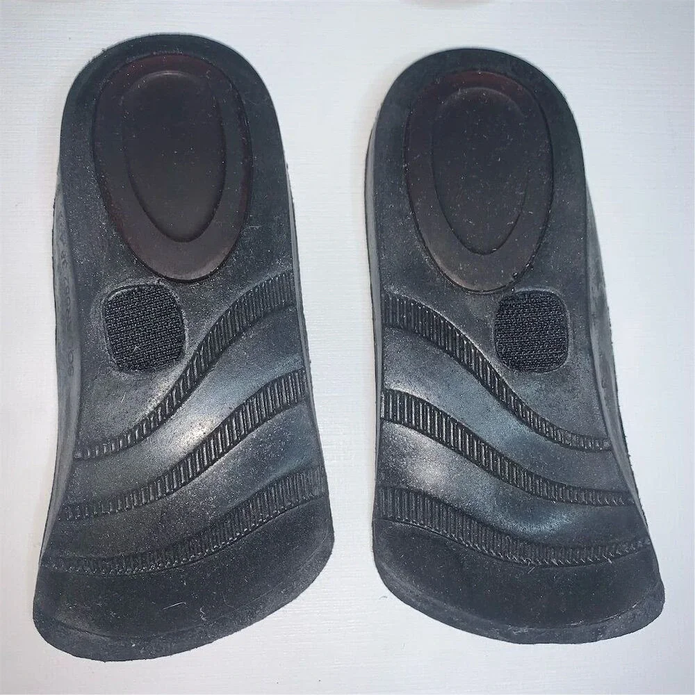 Ziera Sol Black Leather Floral Rosette Wedge Sandals‎ Mens 40 M